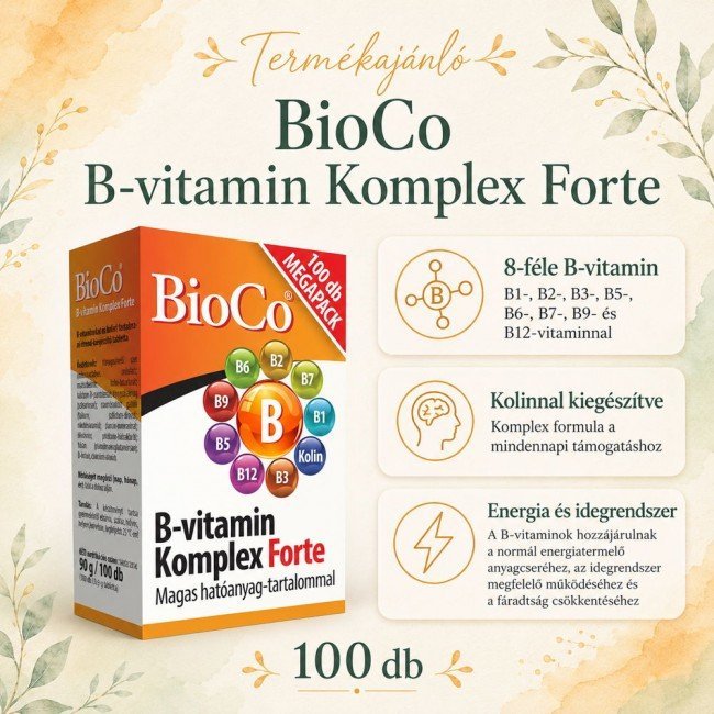 Bioco b-vitamin komplex forte tabletta 100db Bioco b-vitamin komplex forte tabletta 100db