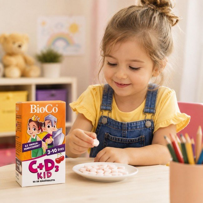 Bioco C+D3 Kid Cseresznye Tabletta 90db Bioco C+D3 Kid Cseresznye Tabletta 90db