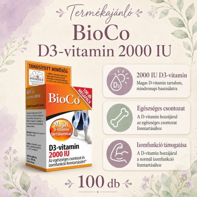 Bioco d3-vitamin 2000 ne tabletta 100db Bioco d3-vitamin 2000 ne tabletta 100db