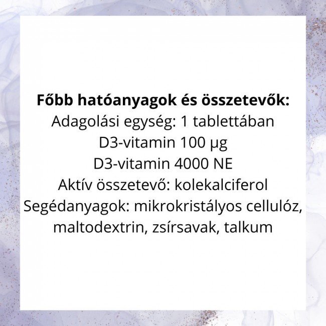 Bioco d3-vitamin 4000NE forte tabletta 100db