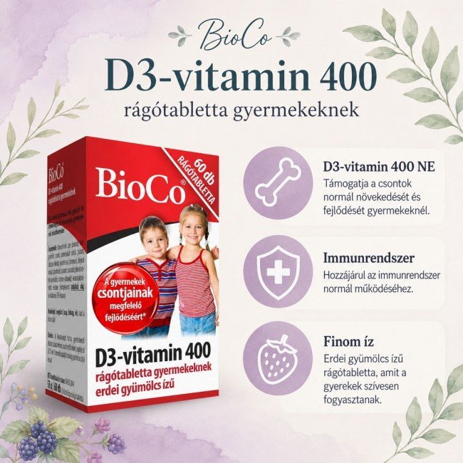 Bioco d3-vitamin rágótabletta 60db Bioco d3-vitamin rágótabletta 60db