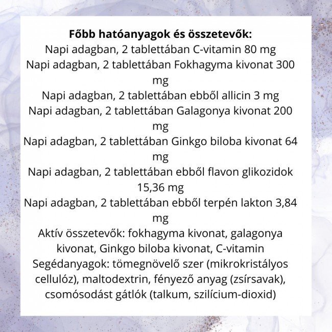 Bioco fokhagyma-galagonya-ginkgo tabletta 60db Bioco fokhagyma-galagonya-ginkgo tabletta 60db