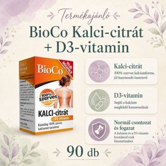 Bioco kalci-citrát+d3-vitamin filmtabletta 90db Bioco kalci-citrát+d3-vitamin filmtabletta 90db