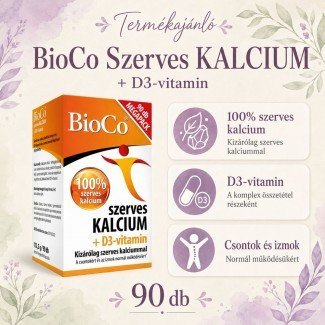 Bioco szerves kalcium+d3 vitamin tabletta 90db