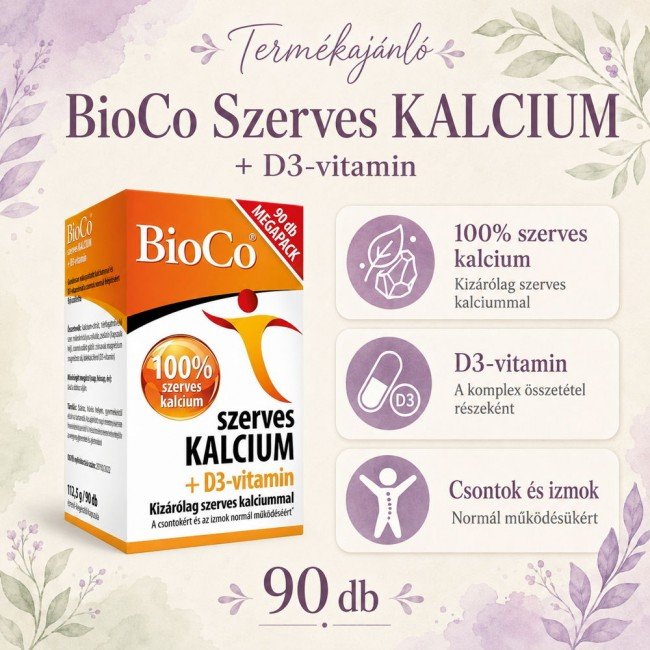 Bioco szerves kalcium+d3 vitamin tabletta 90db