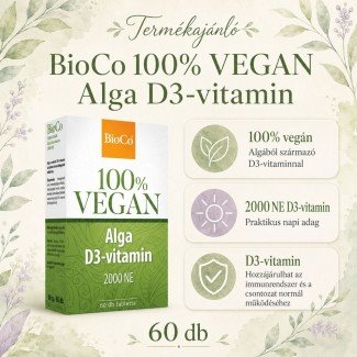 Bioco vegán alga d3-vitamin 2000ne tabletta 60db