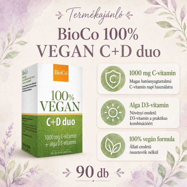 Bioco vegán c+d-vitamin duo tabletta 90db