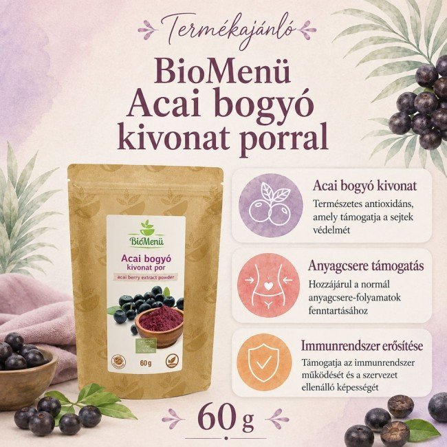 Biomenü bio acai berry kivonat por 60g Biomenü bio acai berry kivonat por 60g