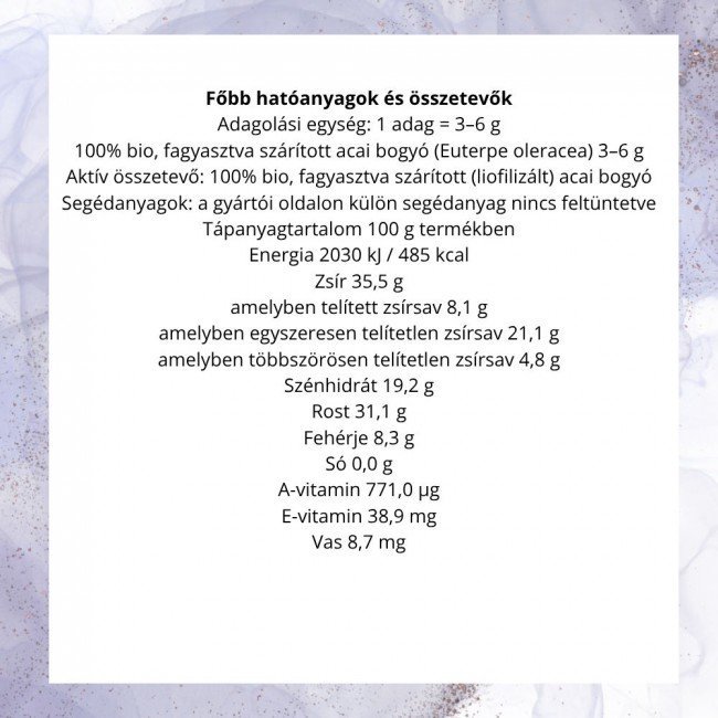 Biomenü bio acai berry kivonat por 60g Biomenü bio acai berry kivonat por 60g