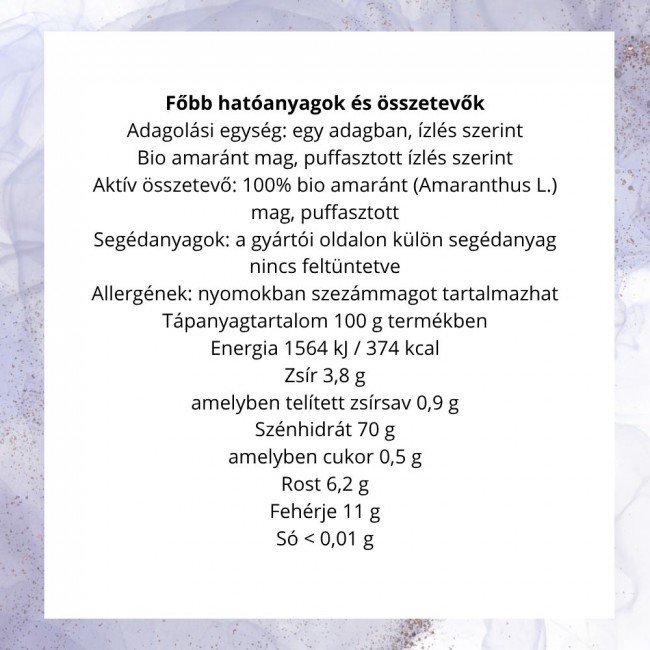 BioMenü BIO AMARÁNT puffasztott 200g BioMenü BIO AMARÁNT puffasztott 200g