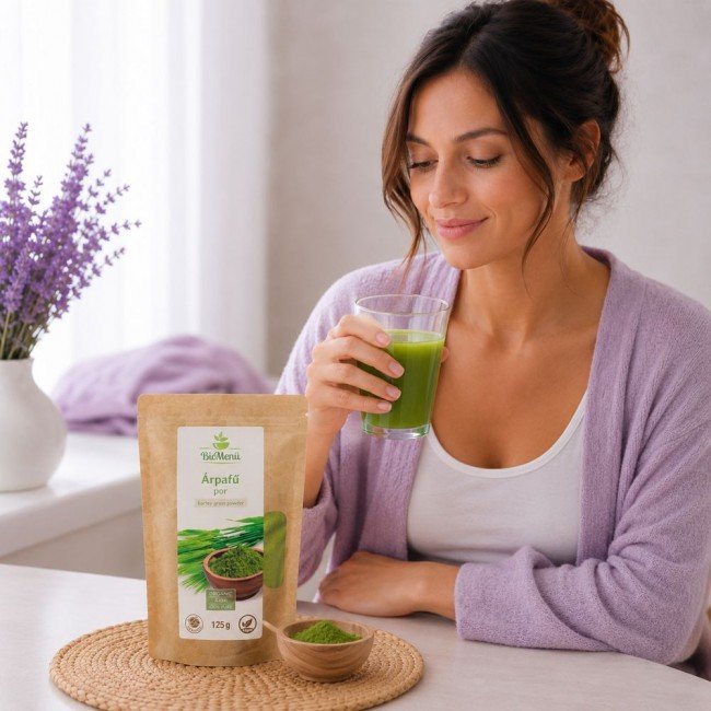 Biomenű bio árpafű por 125g Biomenű bio árpafű por 125g