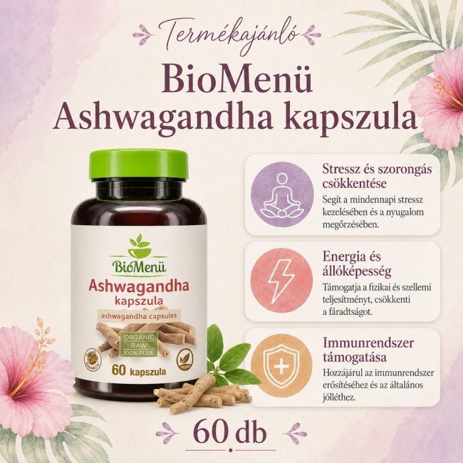 Biomenü bio ashwagandha kapszula 60db Biomenü bio ashwagandha kapszula 60db