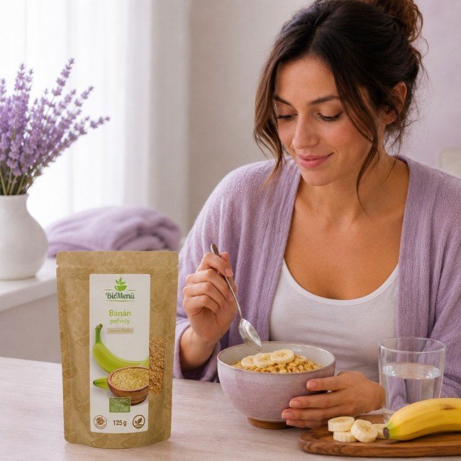 BioMenü BIO BANÁN pehely 125g BioMenü BIO BANÁN pehely 125g