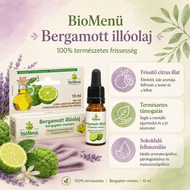 BioMenü BIO BERGAMOTT bergaptén-mentes illóolaj 10ml BioMenü BIO BERGAMOTT bergaptén-mentes illóolaj 10ml