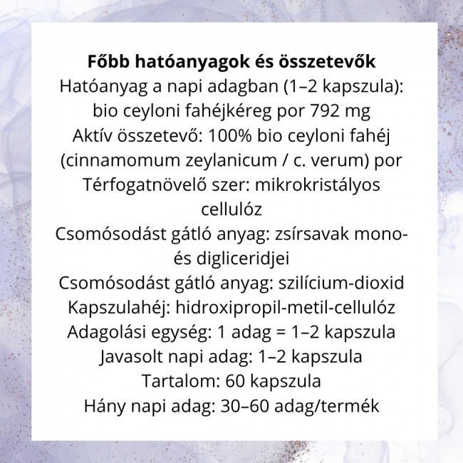Biomenü bio ceyloni fahéj kapszula 60db Biomenü bio ceyloni fahéj kapszula 60db