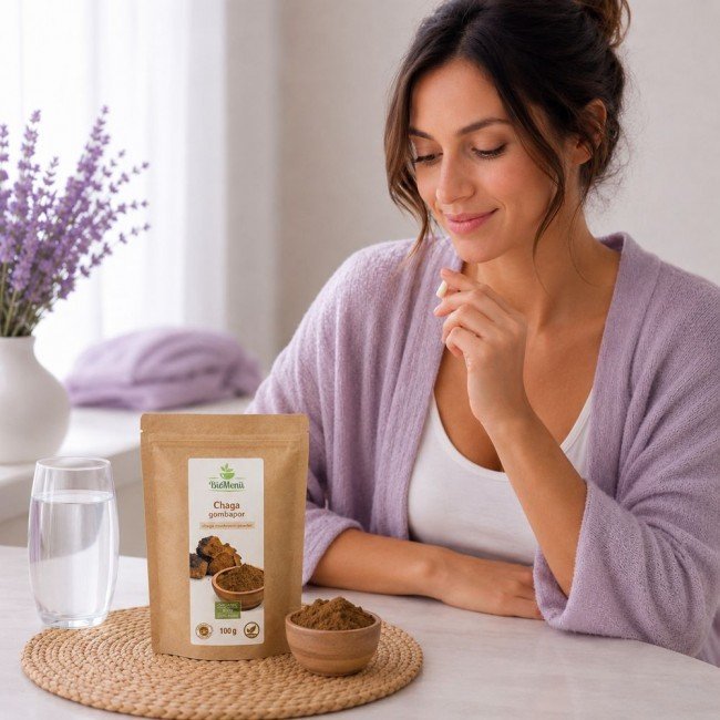 Biomenü bio chaga gombapor 100g Biomenü bio chaga gombapor 100g