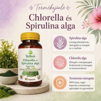 BioMenü BIO CHLORELLA és SPIRULINA ALGA kapszula 60db
