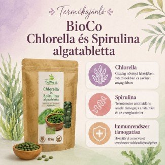 Biomenü bio chlorella-spirulina tabletta 125g Biomenü bio chlorella-spirulina tabletta 125g