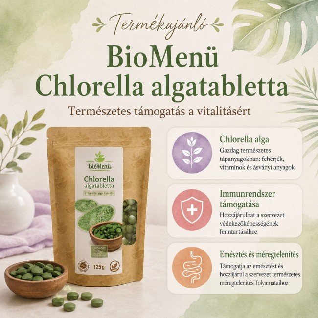 Biomenű bio chlorella tabletta 125g