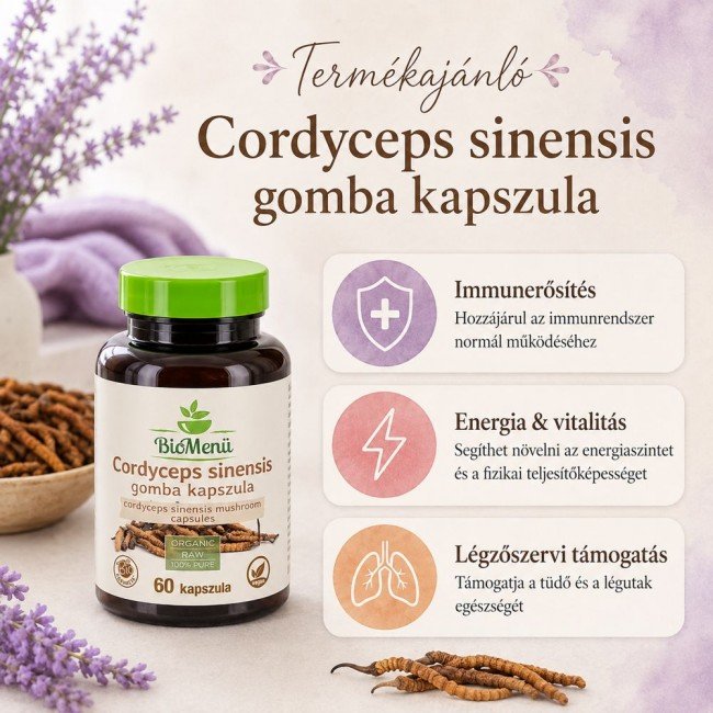 BioMenü BIO CORDYCEPS sinensis gomba kapszula 60db