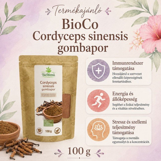 Biomenű bio cordyceps Sinensis gomba por 100g Biomenű bio cordyceps Sinensis gomba por 100g
