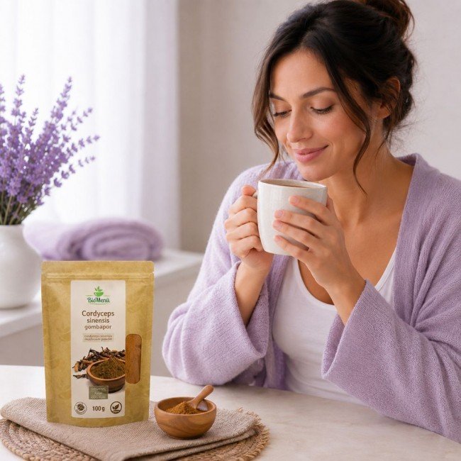 Biomenű bio cordyceps Sinensis gomba por 100g Biomenű bio cordyceps Sinensis gomba por 100g