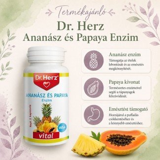 Dr.herz ananász-papaya enzim kapszula 60db Dr.herz ananász-papaya enzim kapszula 60db