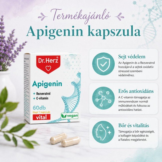 Dr.Herz apigenin + rezveratrol + c-vitamin kapszula 60db Dr.Herz apigenin + rezveratrol + c-vitamin kapszula 60db