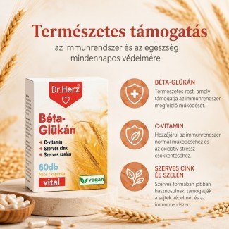 Dr.herz béta-glükán+szerves cink, szelén+c-vitamin vegán kapszula 60db
