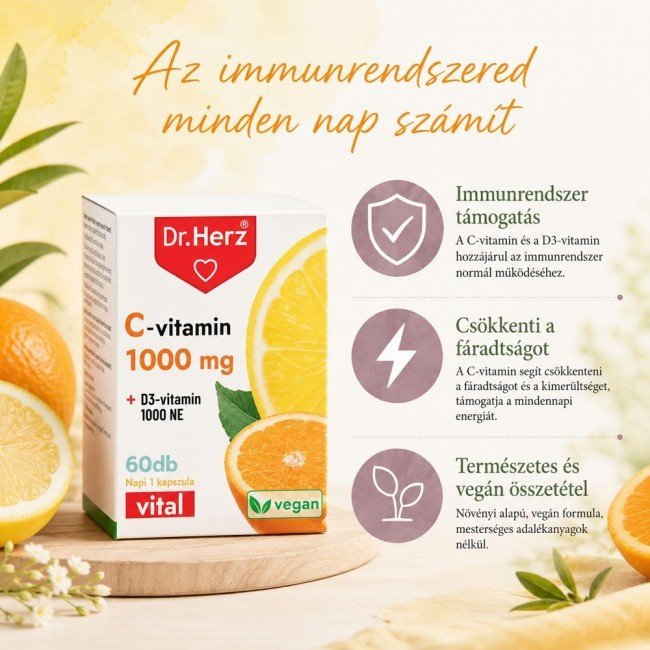 Dr.herz c-vitamin 1000 mg+d3-vitamin 1000 ne kapszula 60db Dr.herz c-vitamin 1000 mg+d3-vitamin 1000 ne kapszula 60db
