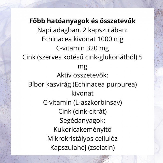 Dr.herz echinacea 500 mg+c-vitamin+szerves cink kapszula 60db Dr.herz echinacea 500 mg+c-vitamin+szerves cink kapszula 60db