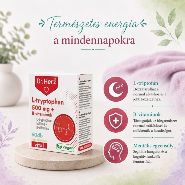 Dr.Herz l-tryptophan+b-vitamin kapszula 60db