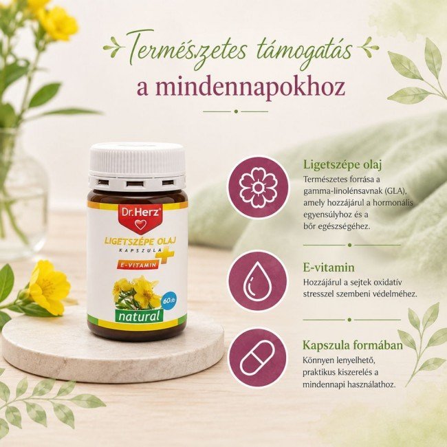 Dr.Herz ligetszépe olaj kapszula+e vitamin 60db Dr.Herz ligetszépe olaj kapszula+e vitamin 60db