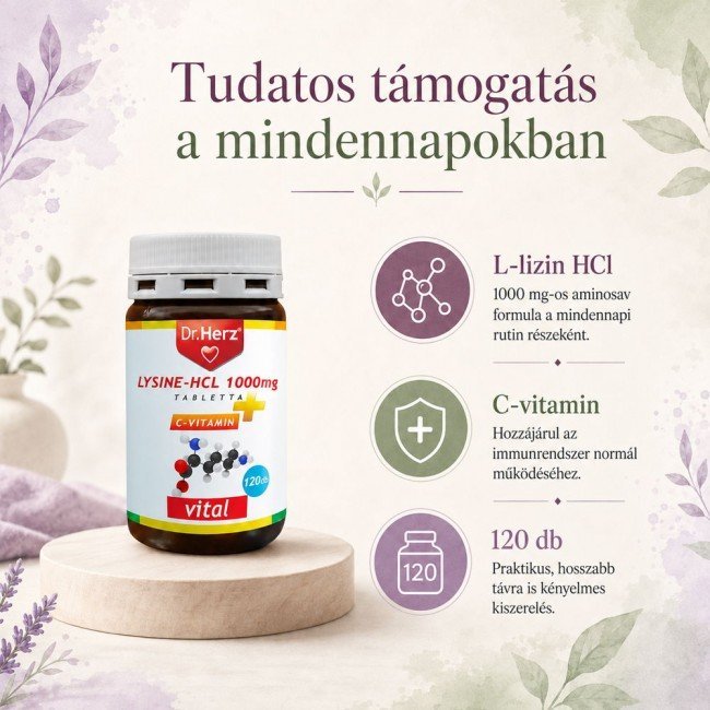 Dr.herz lysine tabletta 120db Dr.herz lysine tabletta 120db