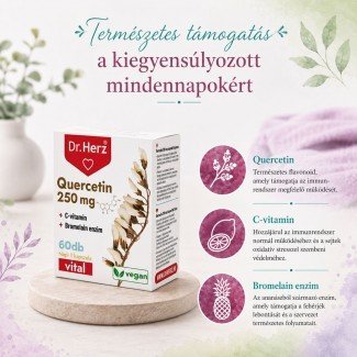 Dr.Herz quercetin 250 mg+ c-vitamin+bromelain enzim kapszula 60db