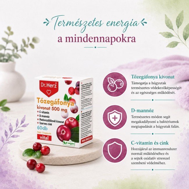 Dr.Herz tőzegáfonya 1000mg kapszula 60db Dr.Herz tőzegáfonya 1000mg kapszula 60db
