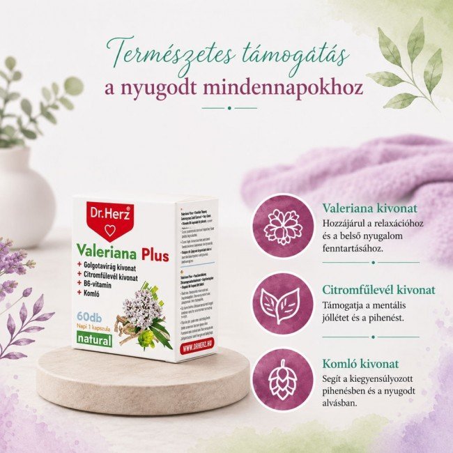 Dr.herz valeriana plusz kapszula 60db Dr.herz valeriana plusz kapszula 60db