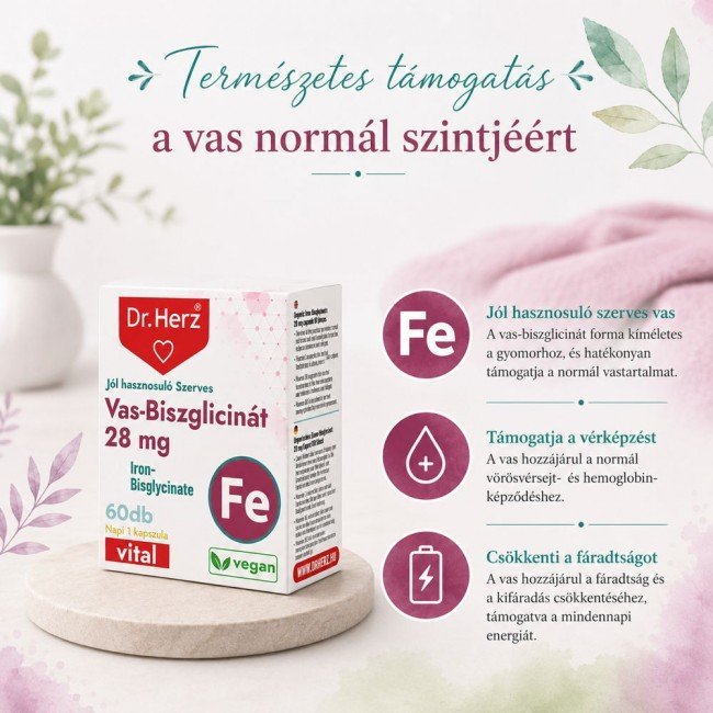 Dr.Herz vas-biszglicinát 28mg 60db Dr.Herz vas-biszglicinát 28mg 60db