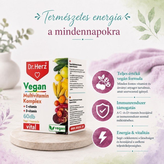 Dr.herz vegan multivitamin komplex kapszula 60db Dr.herz vegan multivitamin komplex kapszula 60db