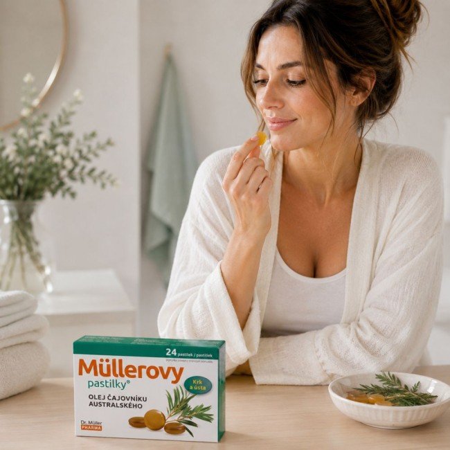 Dr.Müller Teafaolajos torokfertőtlenítő pasztilla 24db Dr.Müller Teafaolajos torokfertőtlenítő pasztilla 24db