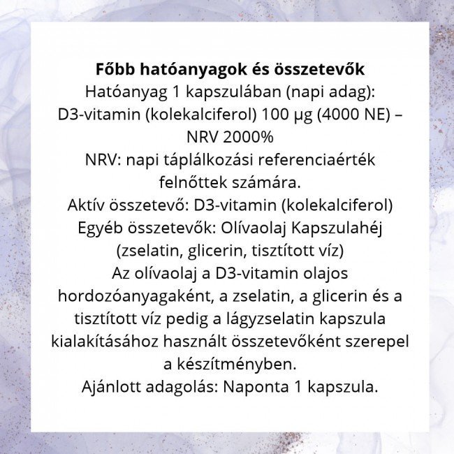 GymBeam D3 vitamin 4000NE kapszula 90db GymBeam D3 vitamin 4000NE kapszula 90db