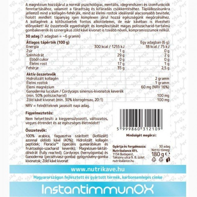 Freyagena Instantimmunox nutri-kávé instant kávéval 180g