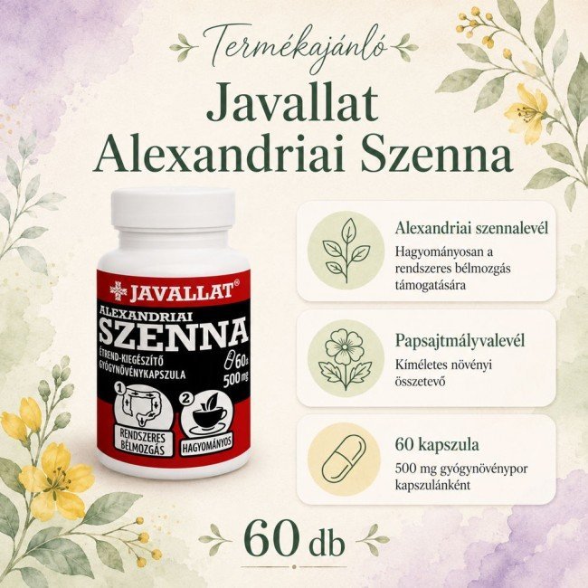 Javallat alexandriai szenna kapszula 60db Javallat alexandriai szenna kapszula 60db