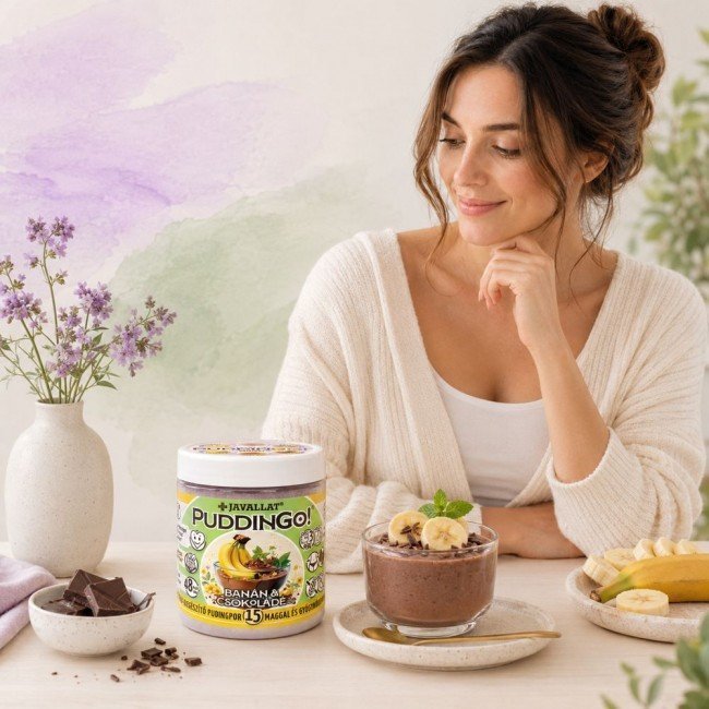 Javallat Banán és csokoládé ízű étrend-kiegészítő pudingpor 360g Javallat Banán és csokoládé ízű étrend-kiegészítő pudingpor 360g