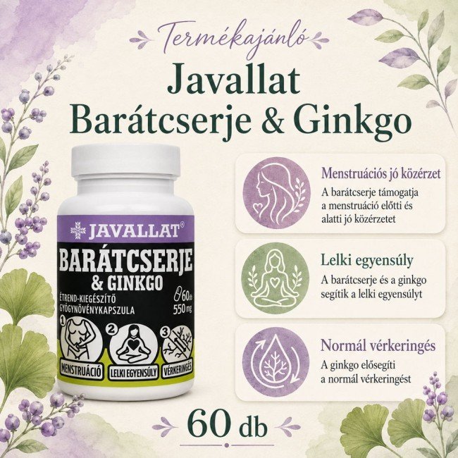 Javallat barátcserje és ginkgo kapszula 60db