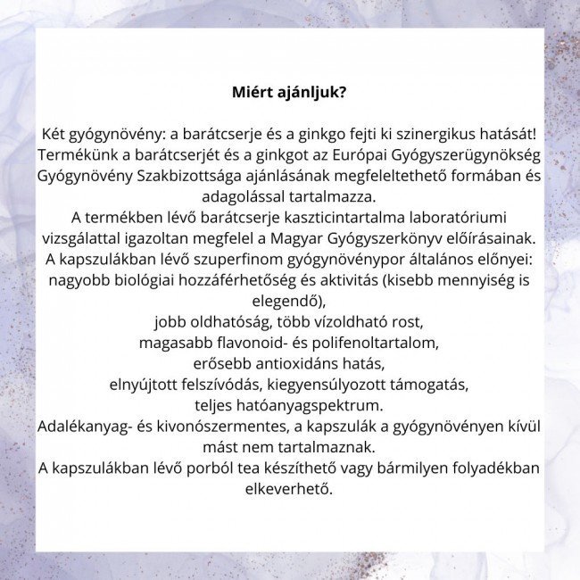 Javallat barátcserje és ginkgo kapszula 60db