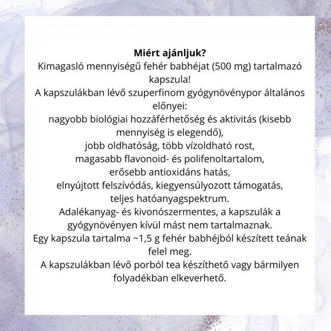 Javallat fehér babhéj kapszula 60db Javallat fehér babhéj kapszula 60db