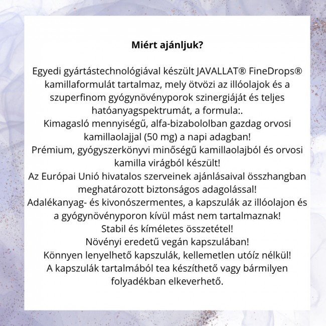 Javallat Forte Kamilla olaj kapszula 30db Javallat Forte Kamilla olaj kapszula 30db