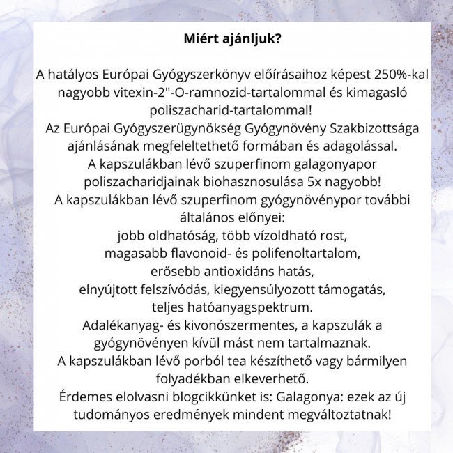 Javallat galagonya virágos hajtásvég kapszula 60db Javallat galagonya virágos hajtásvég kapszula 60db