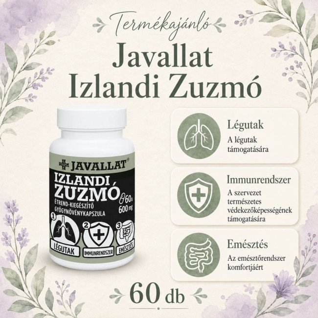 Javallat izlandi zuzmó kapszula 60db Javallat izlandi zuzmó kapszula 60db
